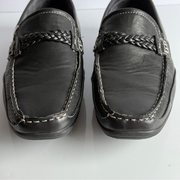 Black Leather Men's Loafers - Picture 8 of 12